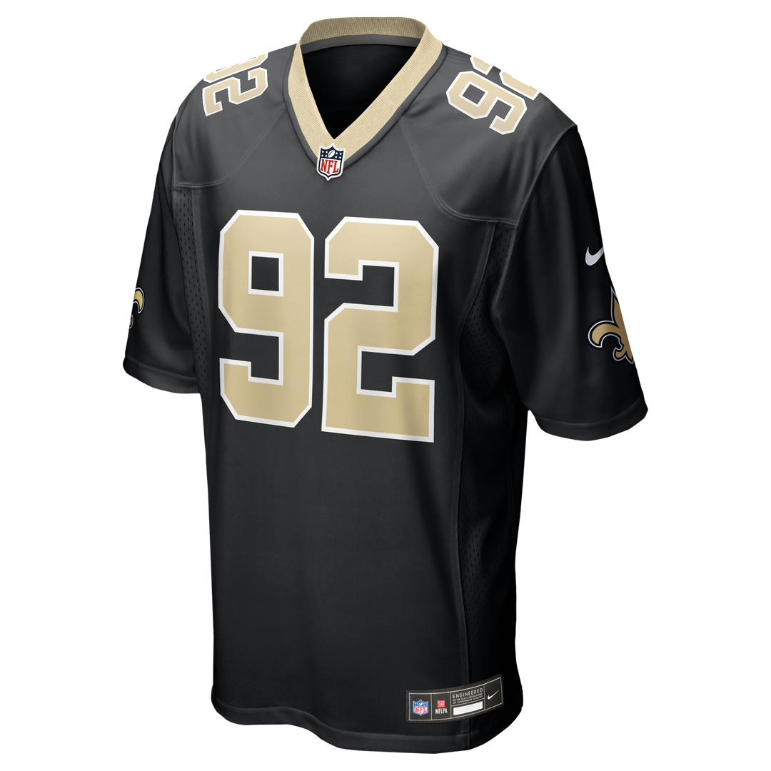 Men's Nike New Orleans Saints Davon Godchaux Black Team Game NFL Jersey