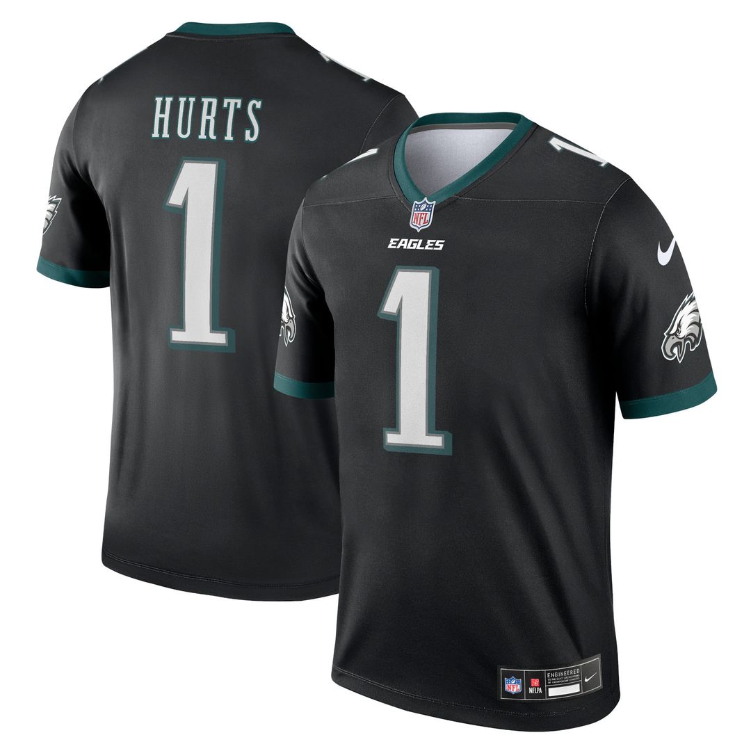 Men's Nike Philadelphia Eagles Jalen Hurts Black Legend Player NFL Performance Top