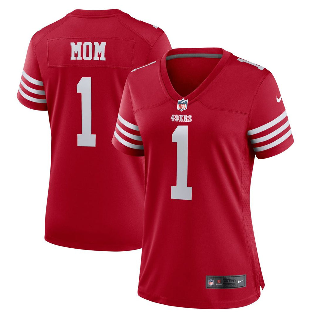 Women's Nike San Francisco 49ers Number 1 Mom Scarlet Game NFL Jersey