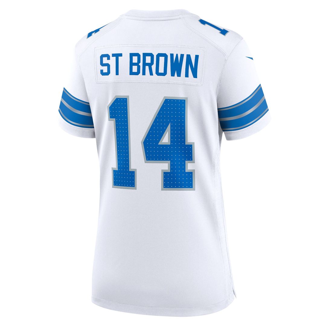 Women's Nike Detroit Lions Amon-Ra St. Brown White Game NFL Jersey
