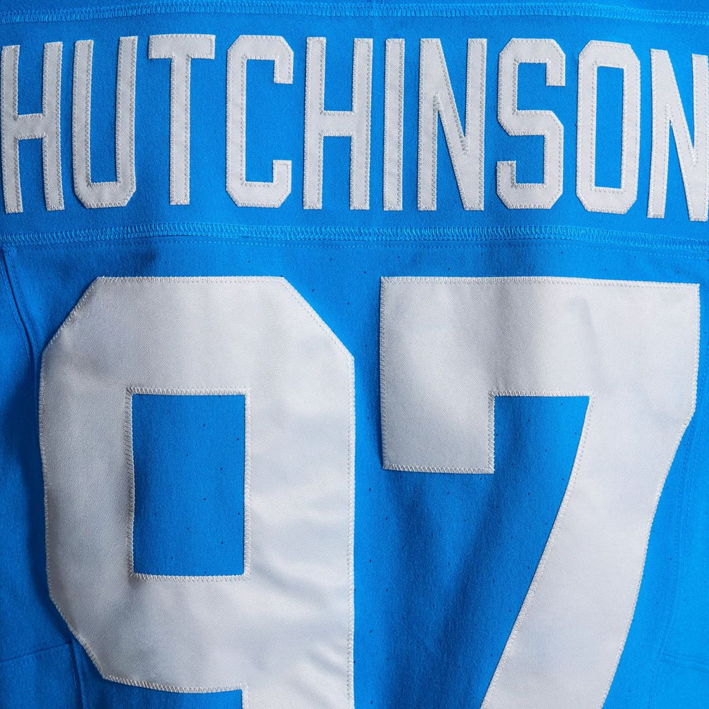 Men's Nike Detroit Lions Aidan Hutchinson Blue Alternate Vapor F.U.S.E. Elite NFL Jersey