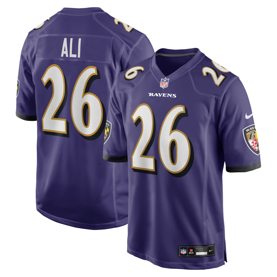 Men's Nike Baltimore Ravens Rasheen Ali Purple Team Game NFL Jersey