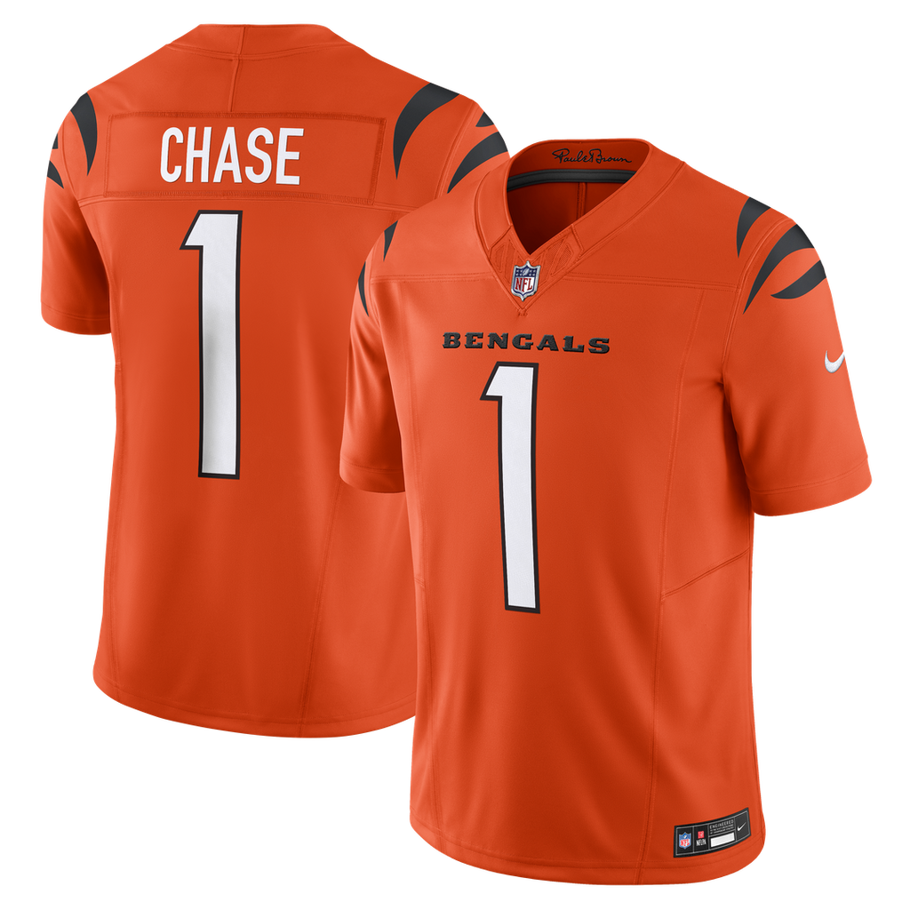 Men's Nike Cincinnati Bengals Ja'Marr Chase Orange Vapor F.U.S.E. Limited NFL Jersey
