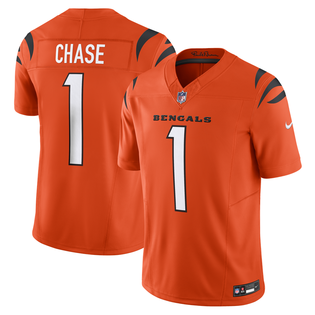 Men's Nike Cincinnati Bengals Ja'Marr Chase Orange Vapor F.U.S.E. Limited NFL Jersey