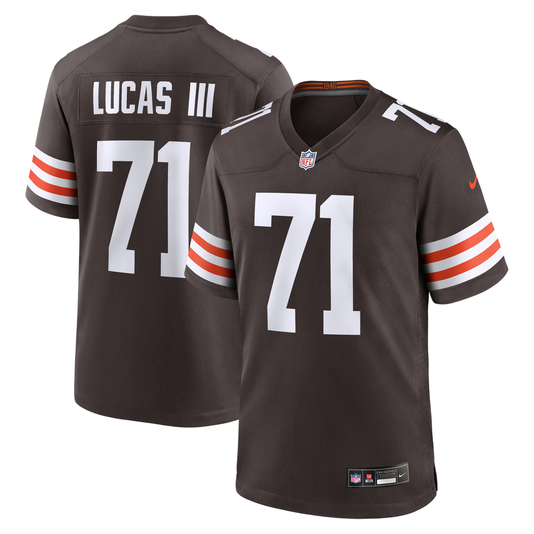 Men's Nike Cleveland Browns Cornelius Lucas Brown Team Game NFL Jersey