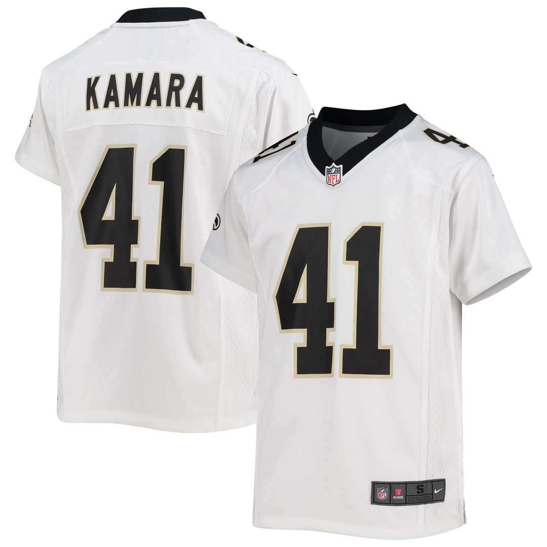 Youth Nike New Orleans Saints Alvin Kamara White Game NFL Jersey