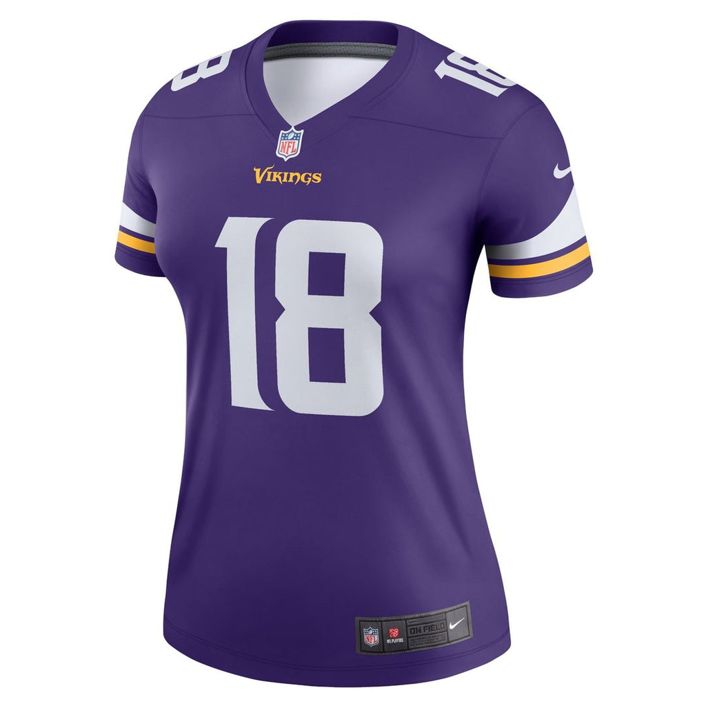 Women's Nike Minnesota Vikings Justin Jefferson Purple Legend Player NFL Performance Top