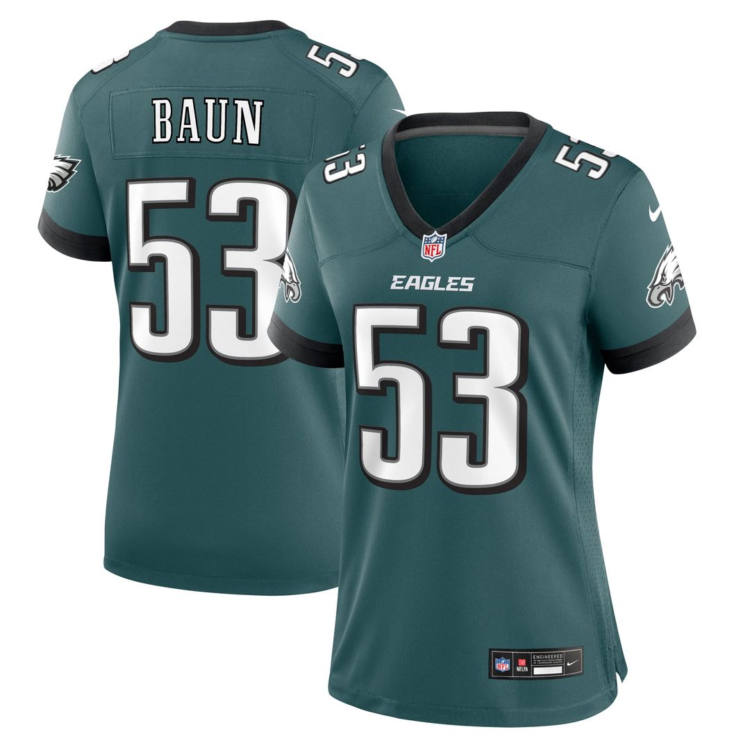 Women's Nike Philadelphia Eagles Zack Baun Midnight Green Game NFL Jersey