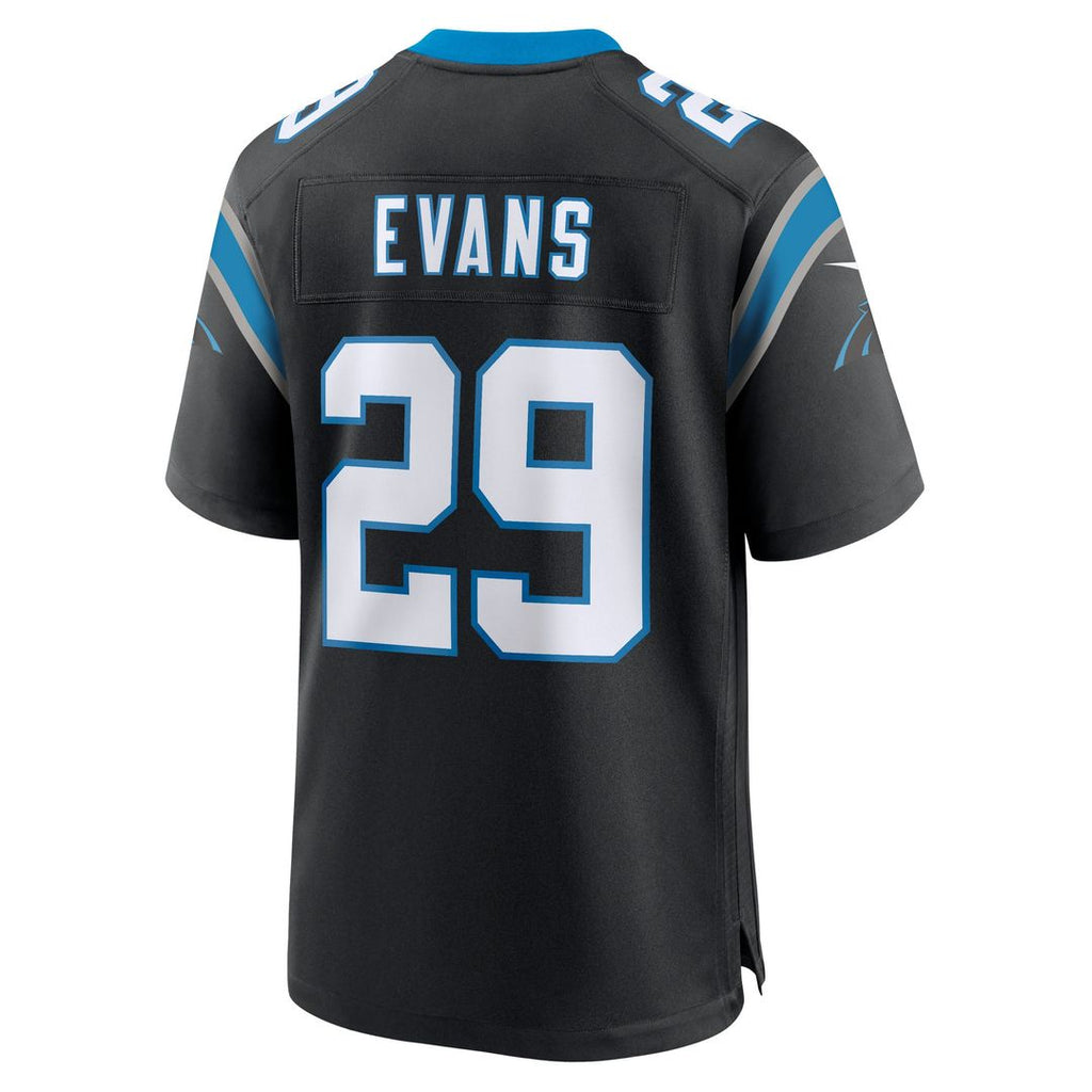 Men's Nike Carolina Panthers Akayleb Evans Black Team Game NFL Jersey