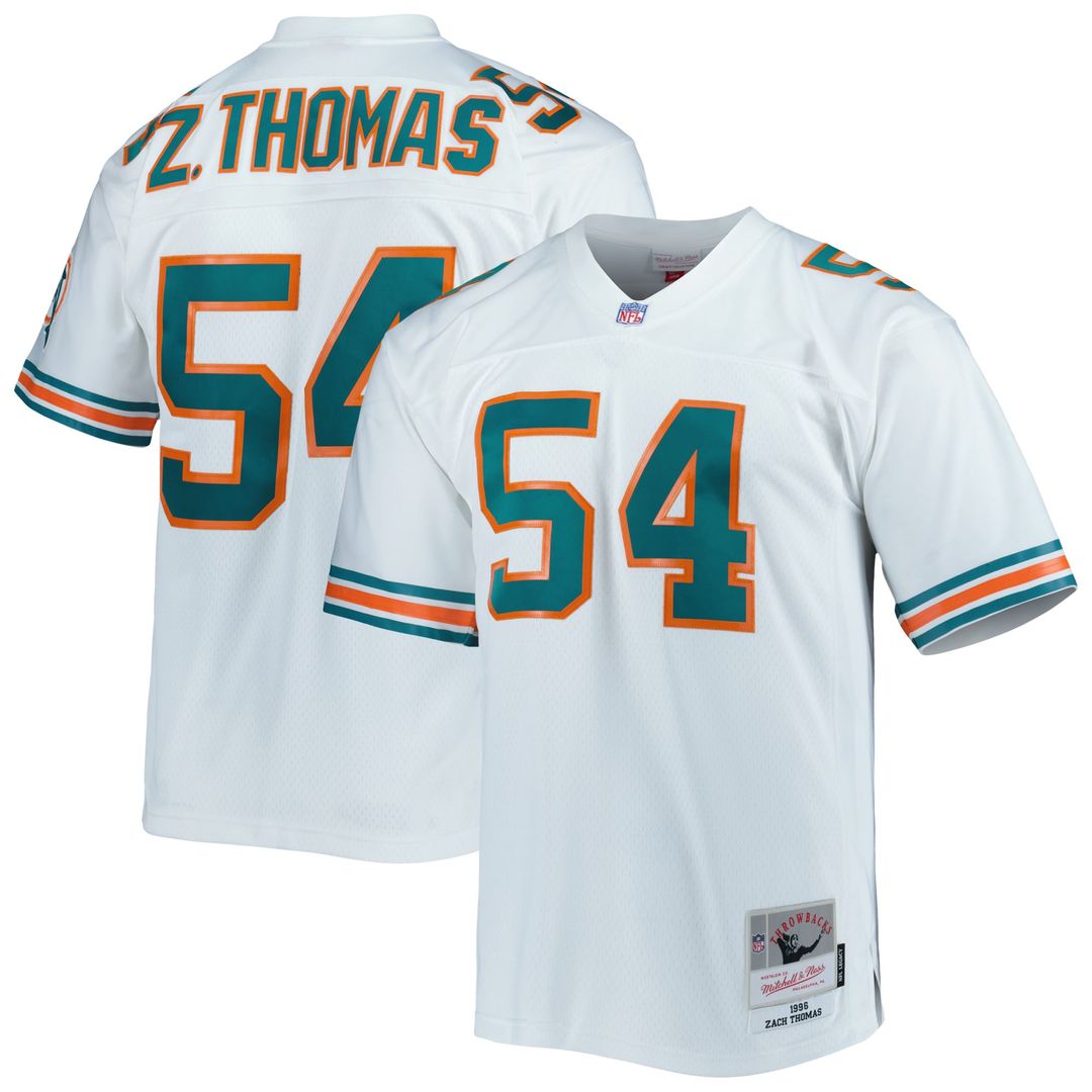 Men's Mitchell & Ness Miami Dolphins Zach Thomas Aqua Legacy Replica NFL Jersey