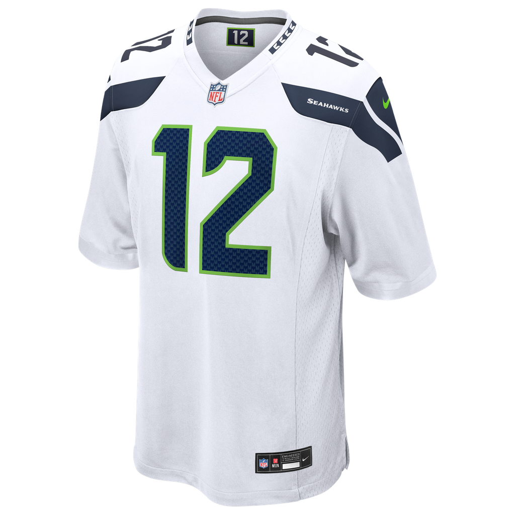 Men's Nike Seattle Seahawks 12s White Game NFL Jersey
