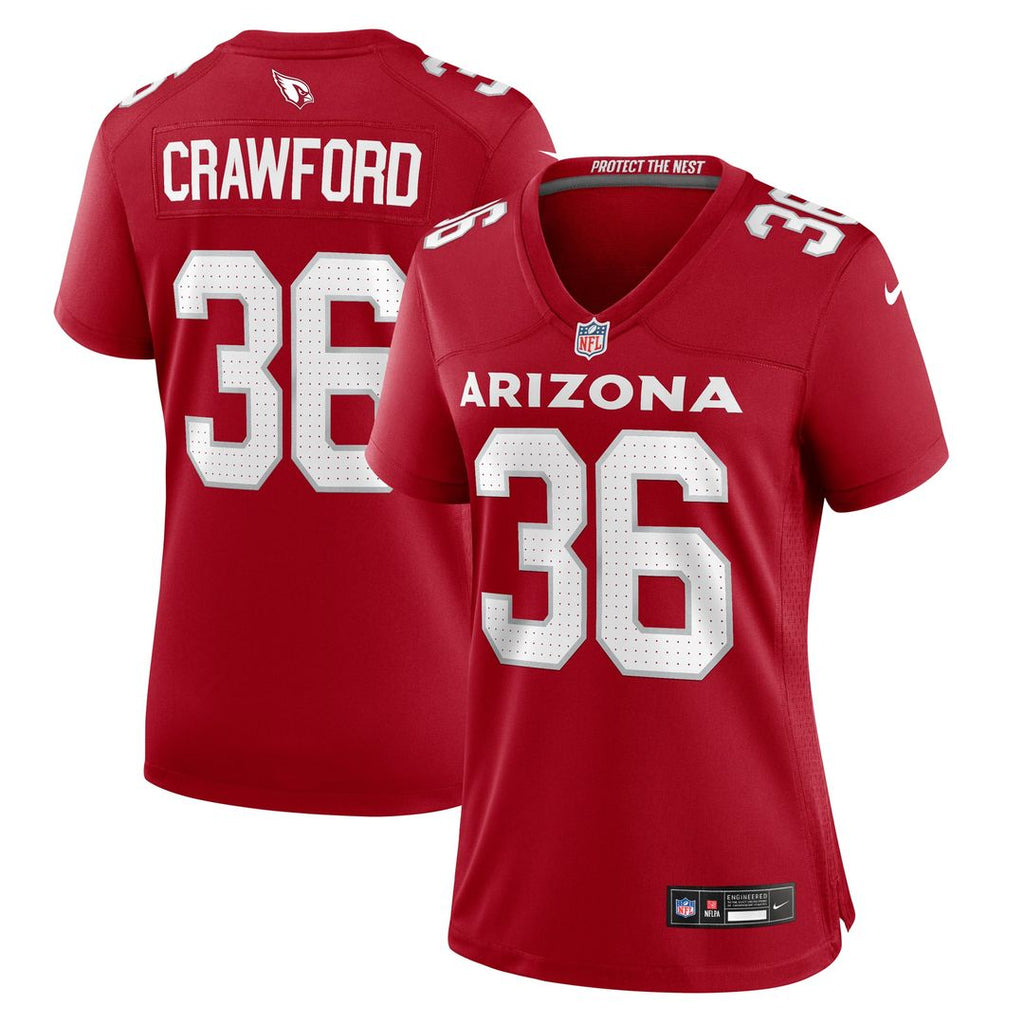 Women's Nike Arizona Cardinals Kitan Crawford Cardinal Team Game NFL Jersey