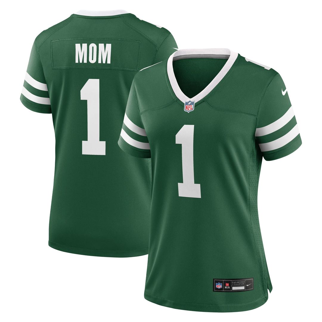 Women's Nike New York Jets Legacy Green #1 Mom Game NFL Jersey