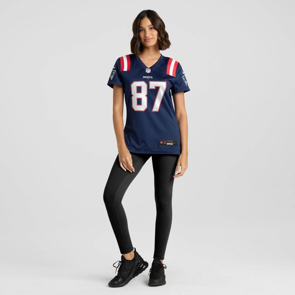 Women's Nike New England Patriots Romeo Doubs Navy Game NFL Jersey