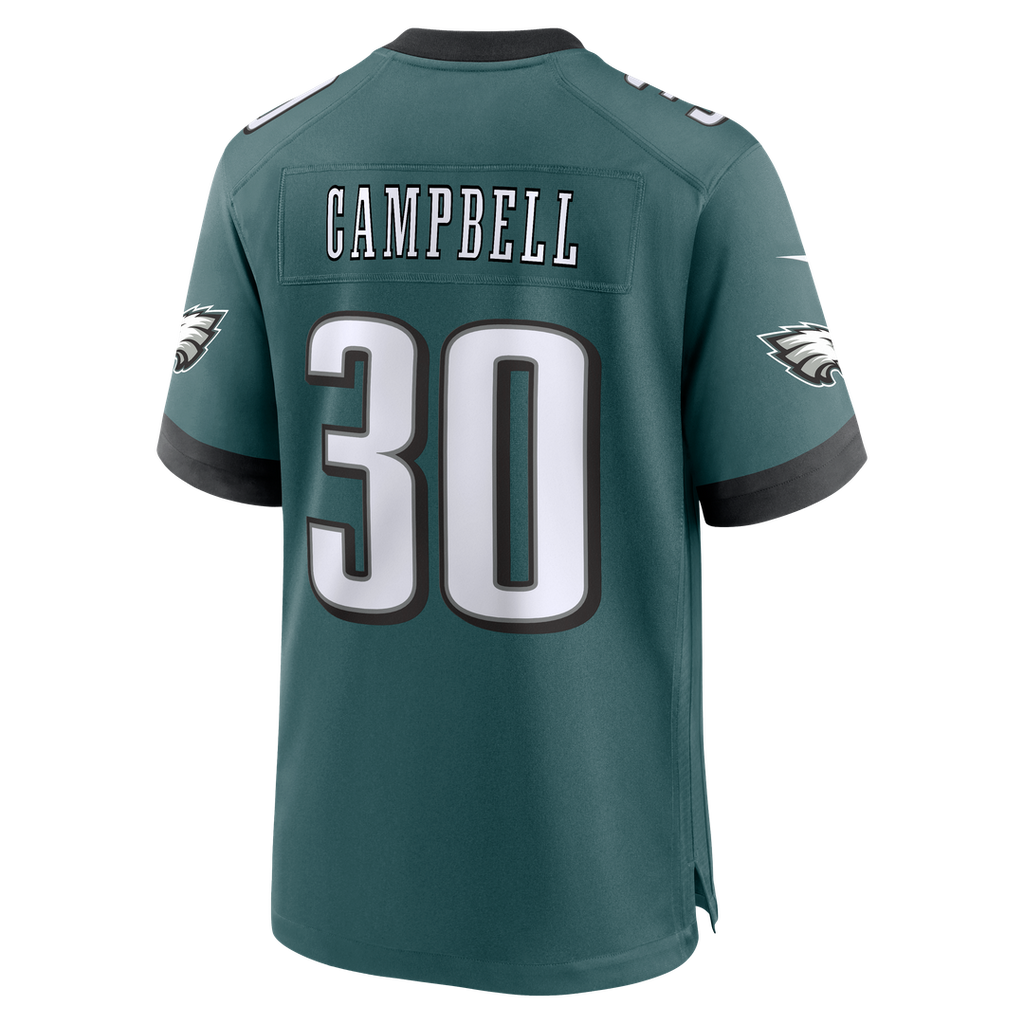 Men's Nike Philadelphia Eagles Jihaad Campbell Green Game Player NFL Jersey