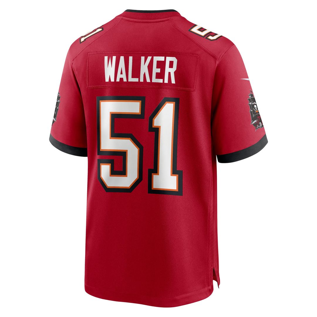 Men's Nike Tampa Bay Buccaneers David Walker Red Team Game NFL Jersey