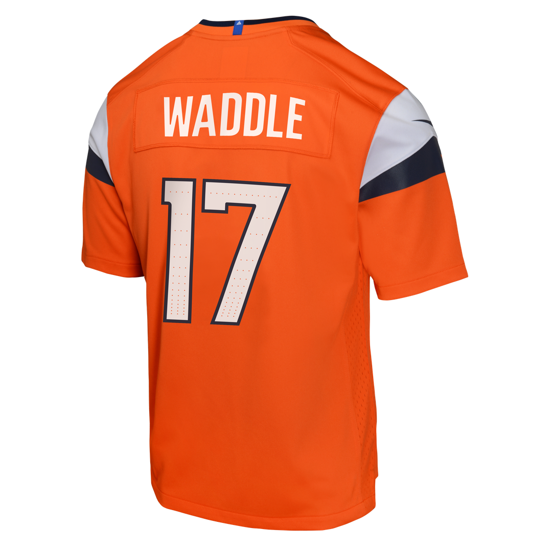 Youth Nike Denver Broncos Jaylen Waddle Orange Game NFL Jersey