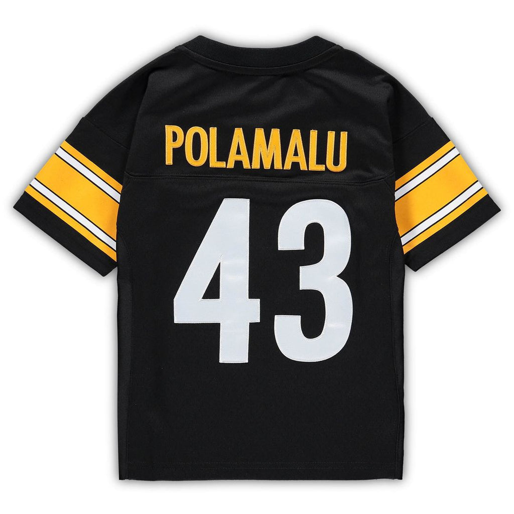Toddler Mitchell & Ness Pittsburgh Steelers Troy Polamalu Black 2005 Retired Legacy NFL Jersey