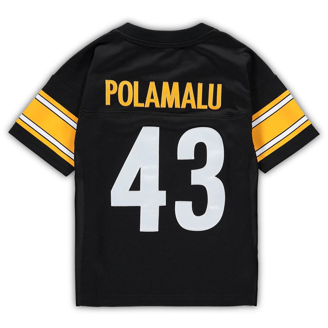 Toddler Mitchell & Ness Pittsburgh Steelers Troy Polamalu Black 2005 Retired Legacy NFL Jersey