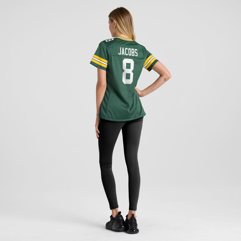 Women's Nike Green Bay Packers Josh Jacobs Green Team Game NFL Jersey
