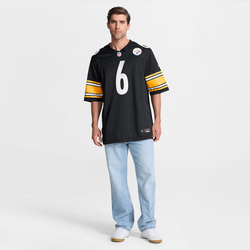 Men's Nike Pittsburgh Steelers Patrick Queen Black Game NFL Jersey