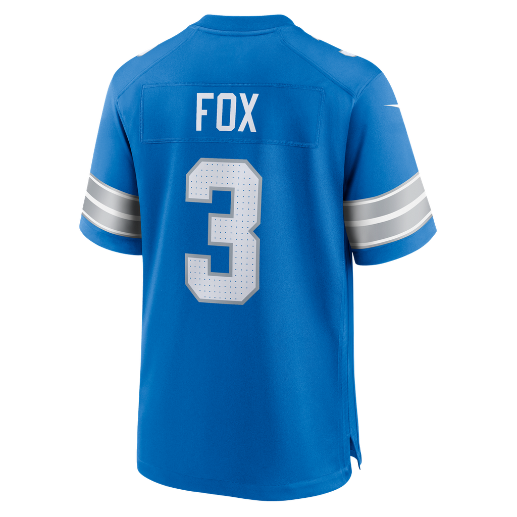 Men's Nike Detroit Lions Jack Fox Blue Team Game NFL Jersey