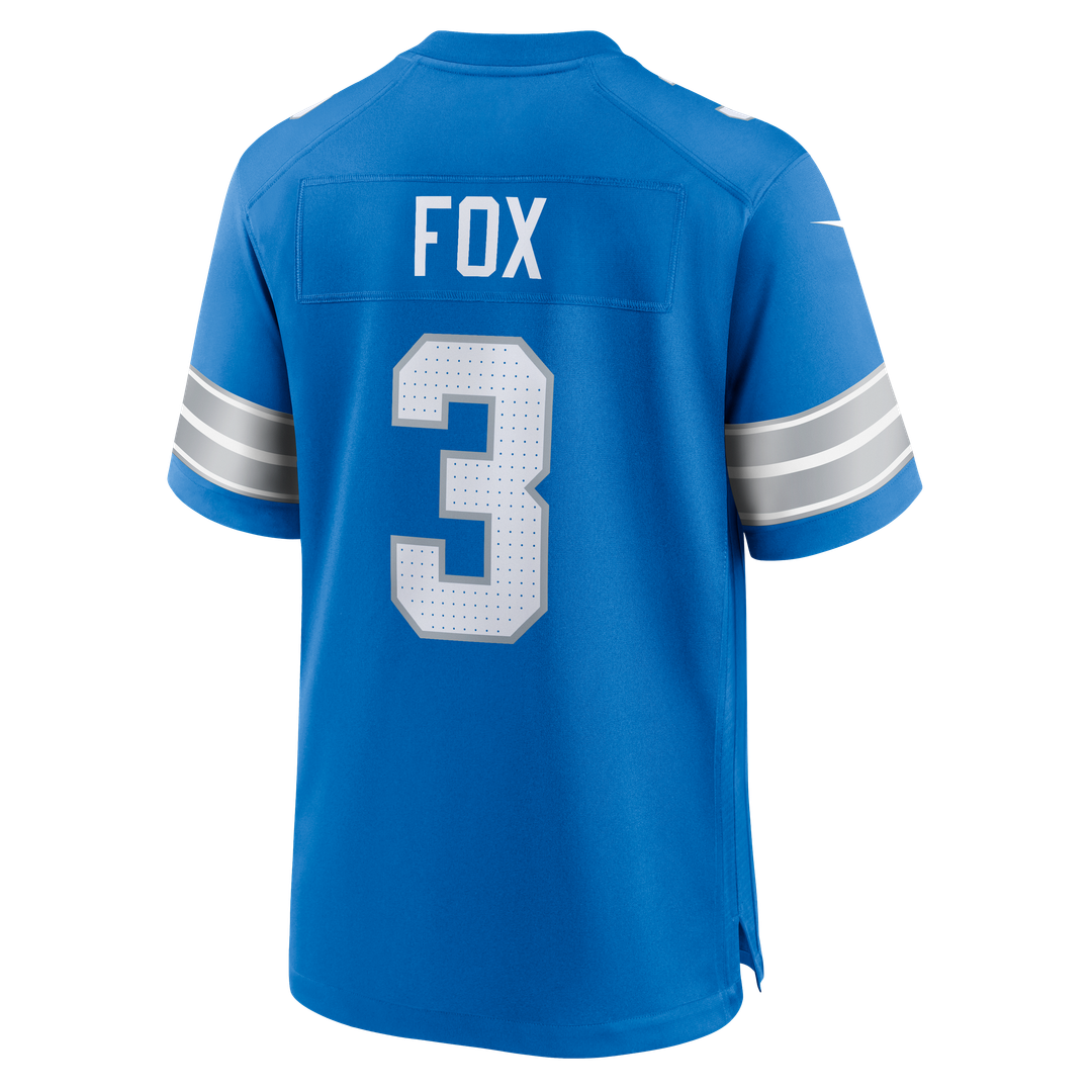 Men's Nike Detroit Lions Jack Fox Blue Team Game NFL Jersey
