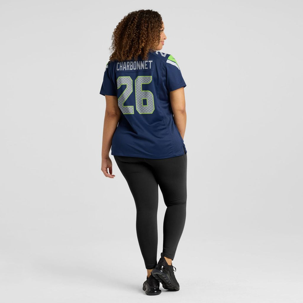 Women's Nike Seattle Seahawks Zach Charbonnet College Navy Team Game NFL Jersey