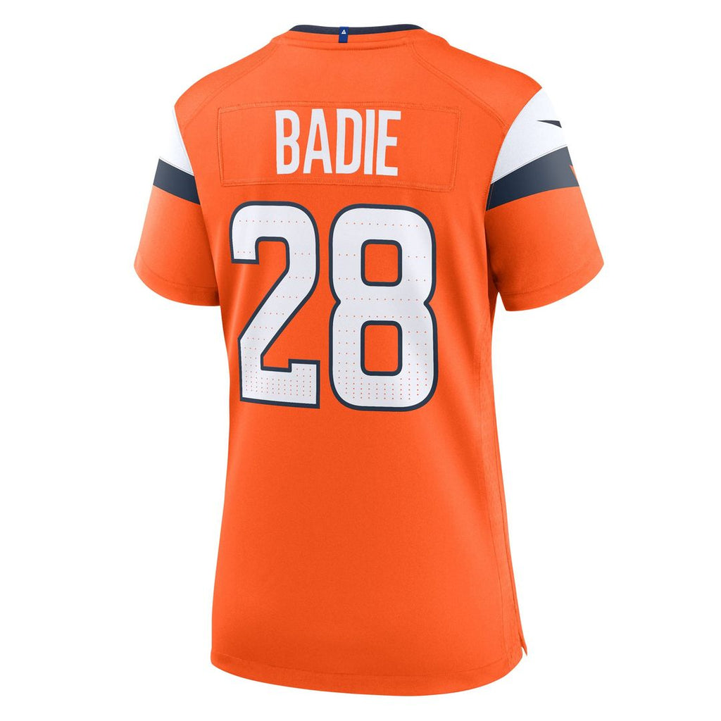Women's Nike Denver Broncos Tyler Badie Orange Team Game NFL Jersey