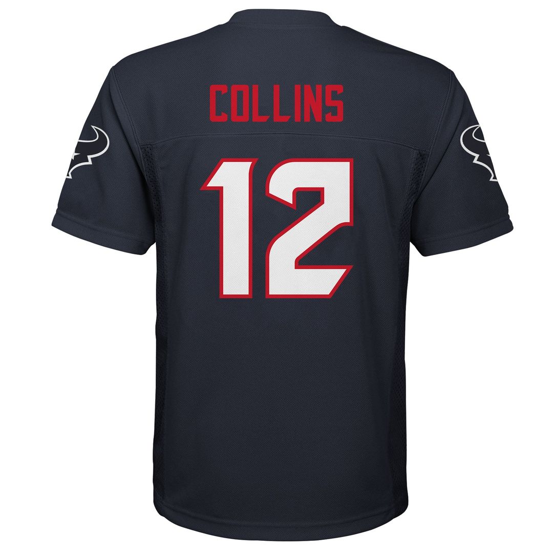 Youth Houston Texans Nico Collins Navy Replica Player NFL Jersey