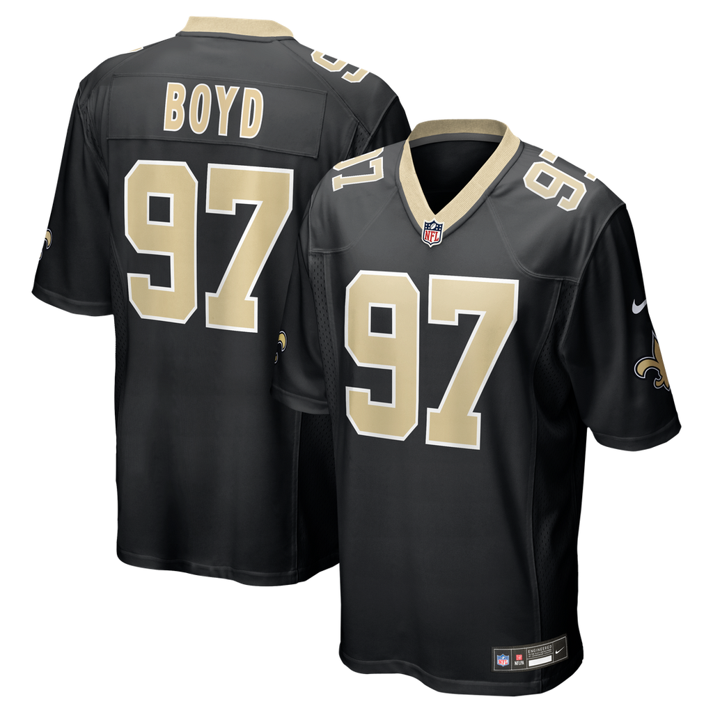 Men's Nike New Orleans Saints Khristian Boyd Black Game NFL Jersey
