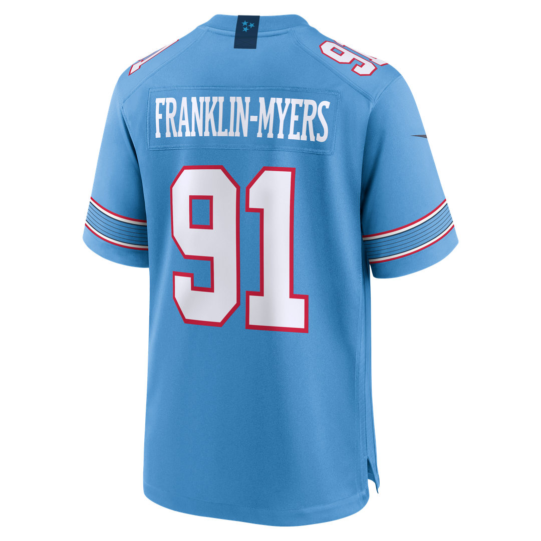 Men's Nike Tennessee Titans John Franklin-Myers Light Blue Team Game NFL Jersey