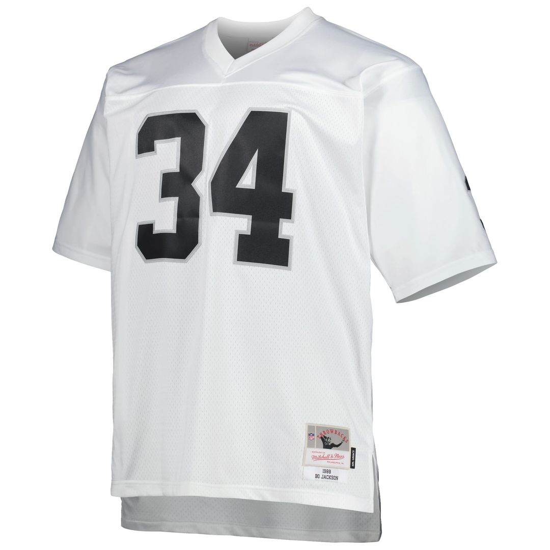 Men's Big & Tall Mitchell & Ness Las Vegas Raiders Bo Jackson White 1988 Retired Player Replica NFL Jersey