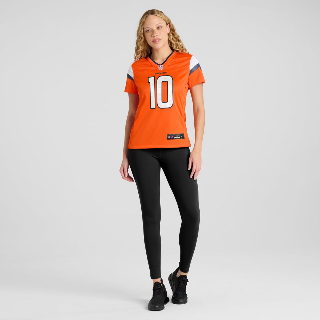 Women's Nike Denver Broncos Bo Nix Orange Game NFL Jersey