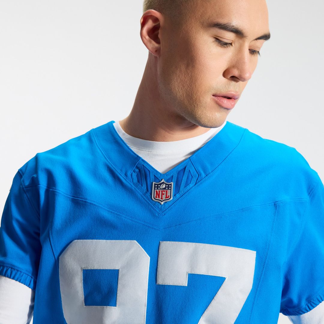Men's Nike Detroit Lions Aidan Hutchinson Blue Alternate Vapor F.U.S.E. Elite NFL Jersey
