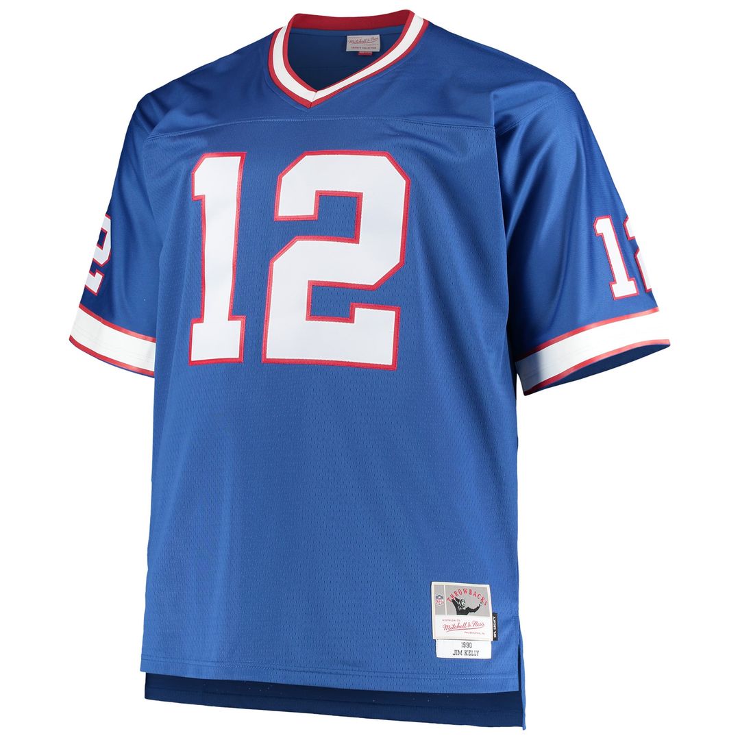 Men's Big & Tall Mitchell & Ness Buffalo Bills Jim Kelly Royal 1990 Retired Player Replica NFL Jersey