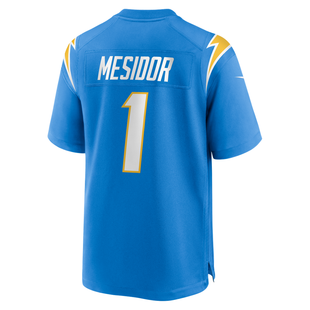 Men's Nike Los Angeles Chargers Akheem Mesidor Powder Blue 2026 NFL Draft First Round Pick No. 22 Team Game NFL Jersey