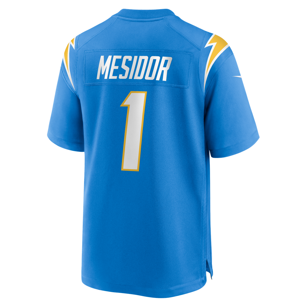 Men's Nike Los Angeles Chargers Akheem Mesidor Powder Blue 2026 NFL Draft First Round Pick No. 22 Team Game NFL Jersey