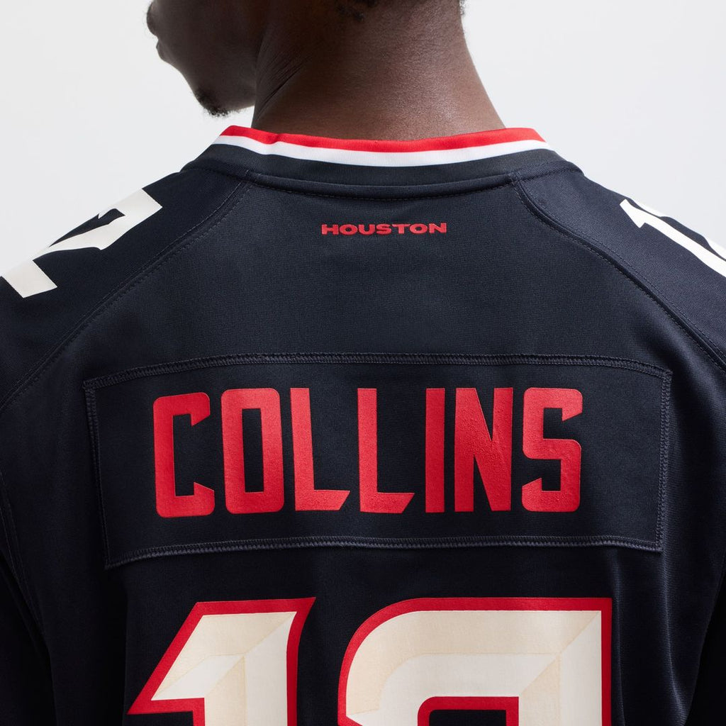 Men's Nike Houston Texans Nico Collins Navy Game NFL Jersey