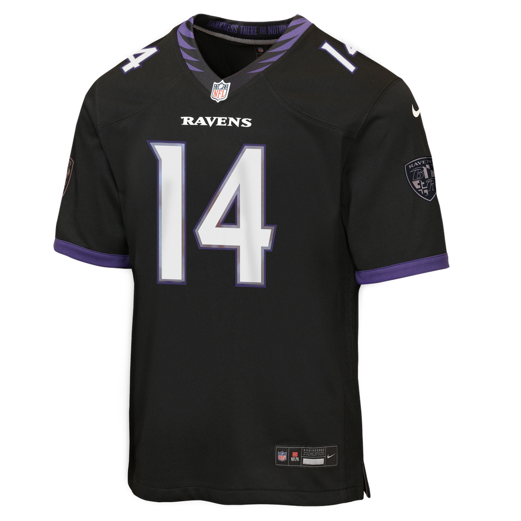 Youth Nike Baltimore Ravens Kyle Hamilton Black Alternate Game NFL Jersey