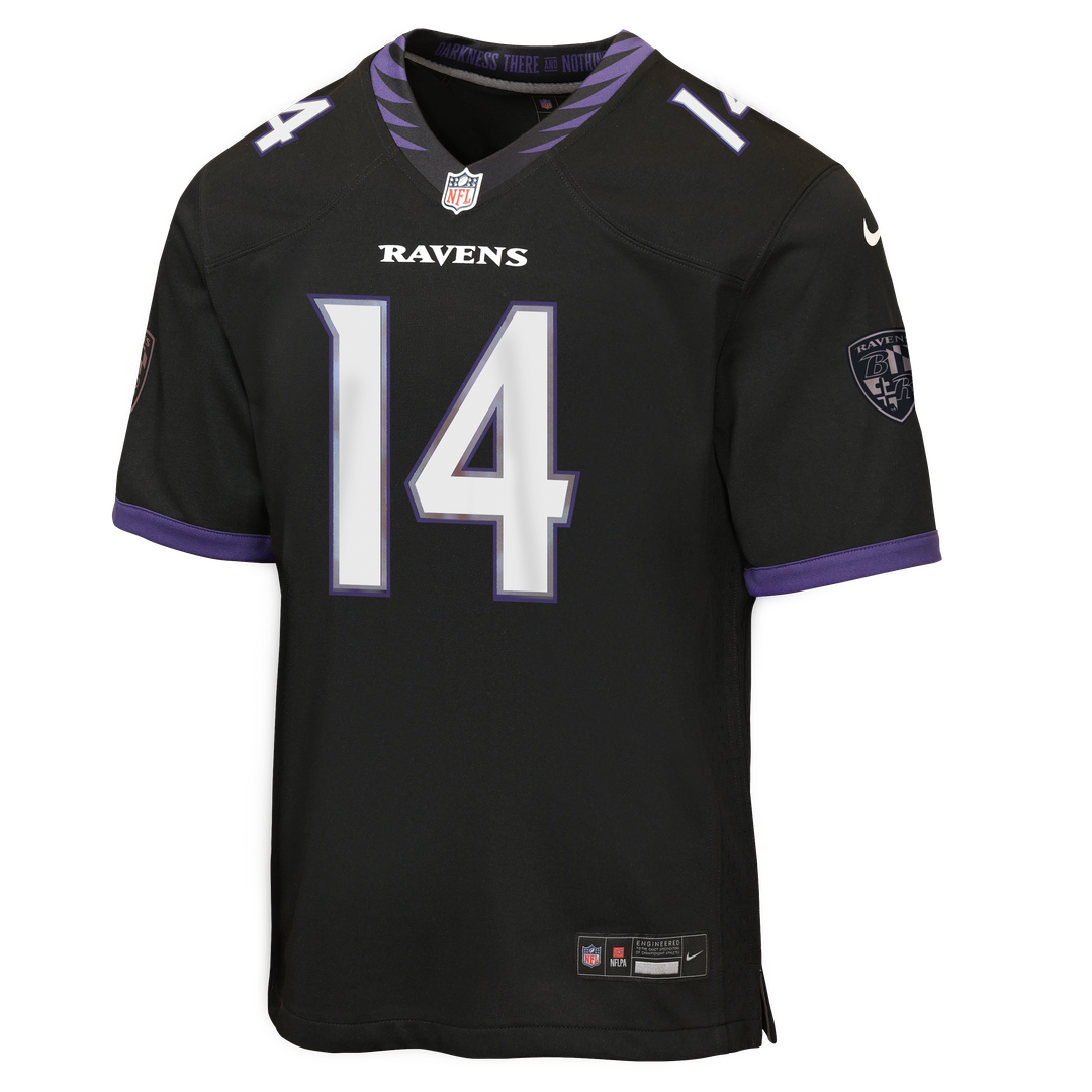 Youth Nike Baltimore Ravens Kyle Hamilton Black Alternate Game NFL Jersey