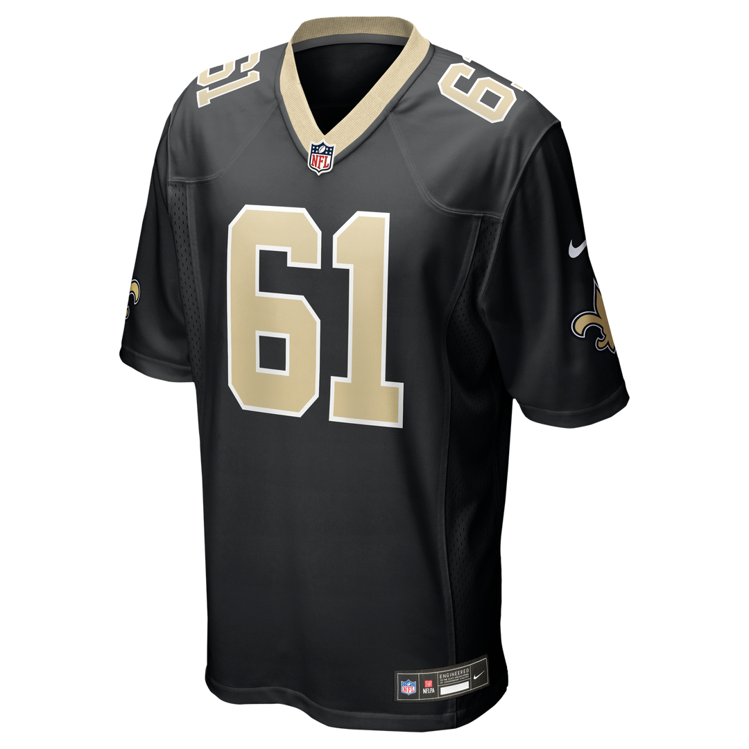 Men's Nike New Orleans Saints Drew Desjarlais Black Game Player NFL Jersey