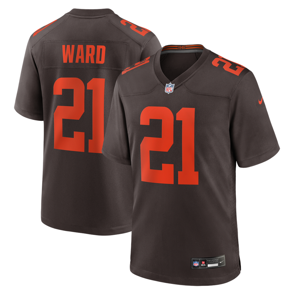 Men's Nike Cleveland Browns Denzel Ward Brown Alpha Dawg Game NFL Jersey