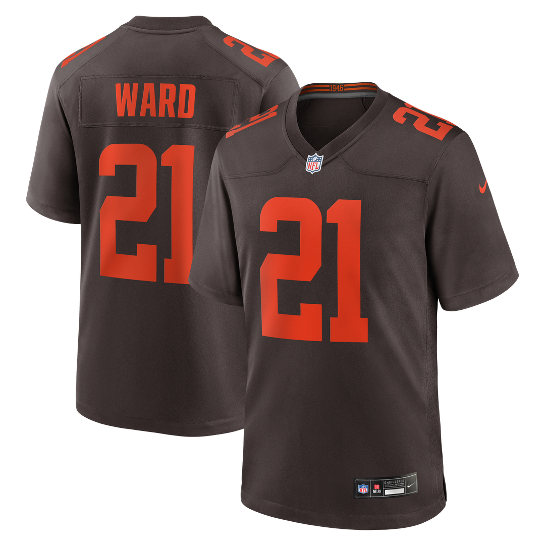 Men's Nike Cleveland Browns Denzel Ward Brown Alpha Dawg Game NFL Jersey