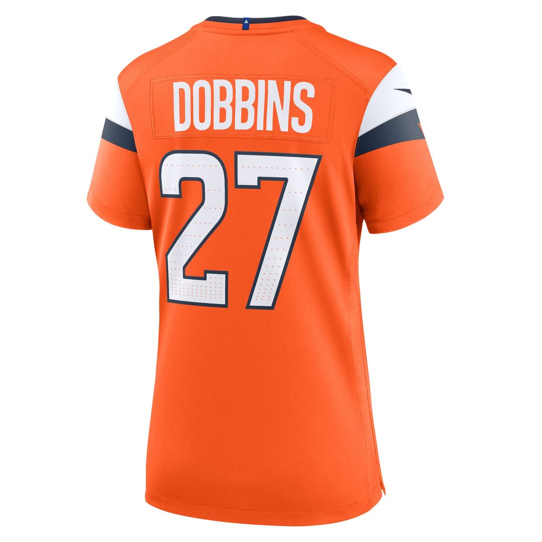 Women's Nike Denver Broncos J.K. Dobbins Orange Team Game NFL Jersey