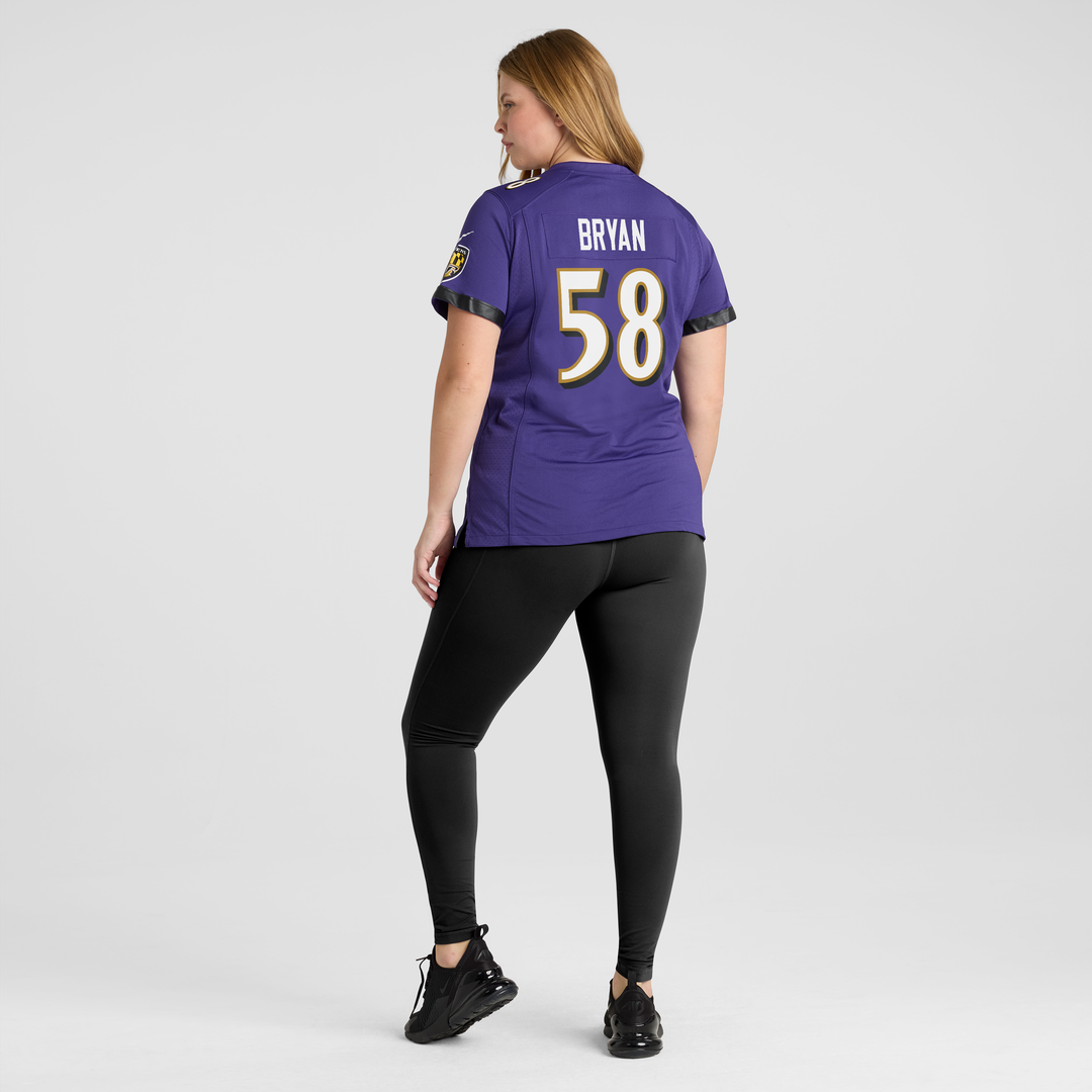 Women's Nike Baltimore Ravens Taven Bryan Purple Team Game NFL Jersey