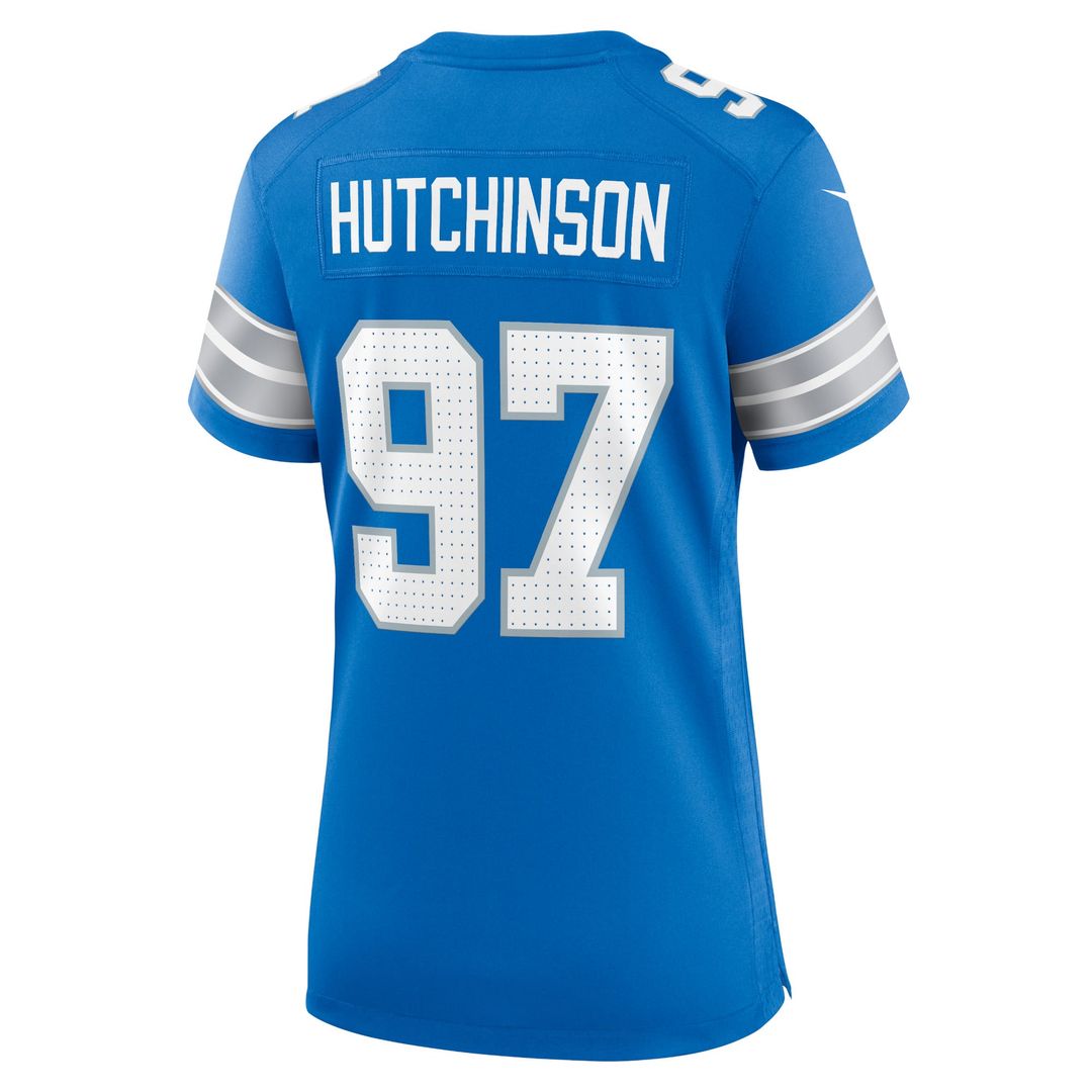 Women's Nike Detroit Lions Aidan Hutchinson Blue Game NFL Jersey