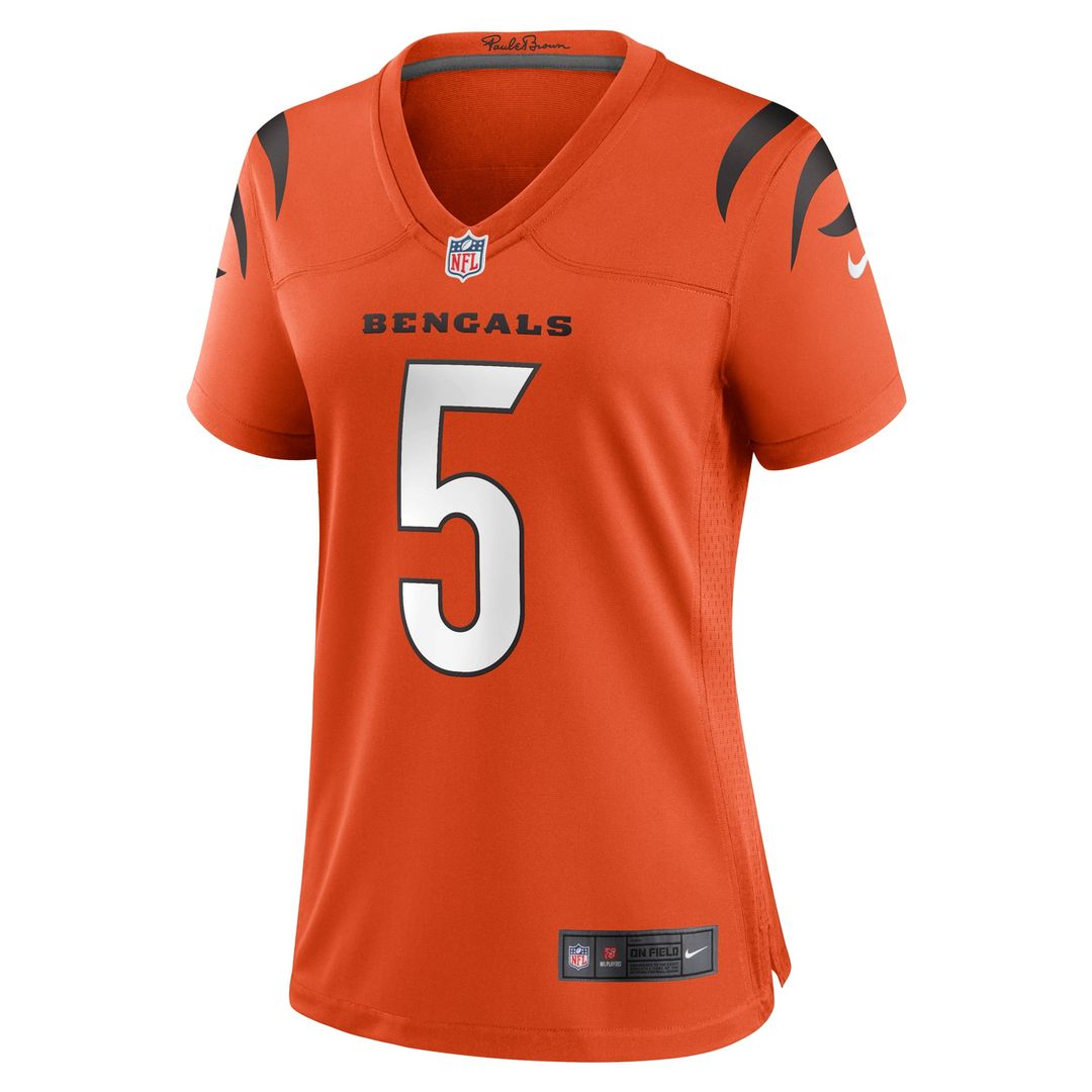 Women's Nike Cincinnati Bengals Tee Higgins Orange Alternate Game NFL Jersey