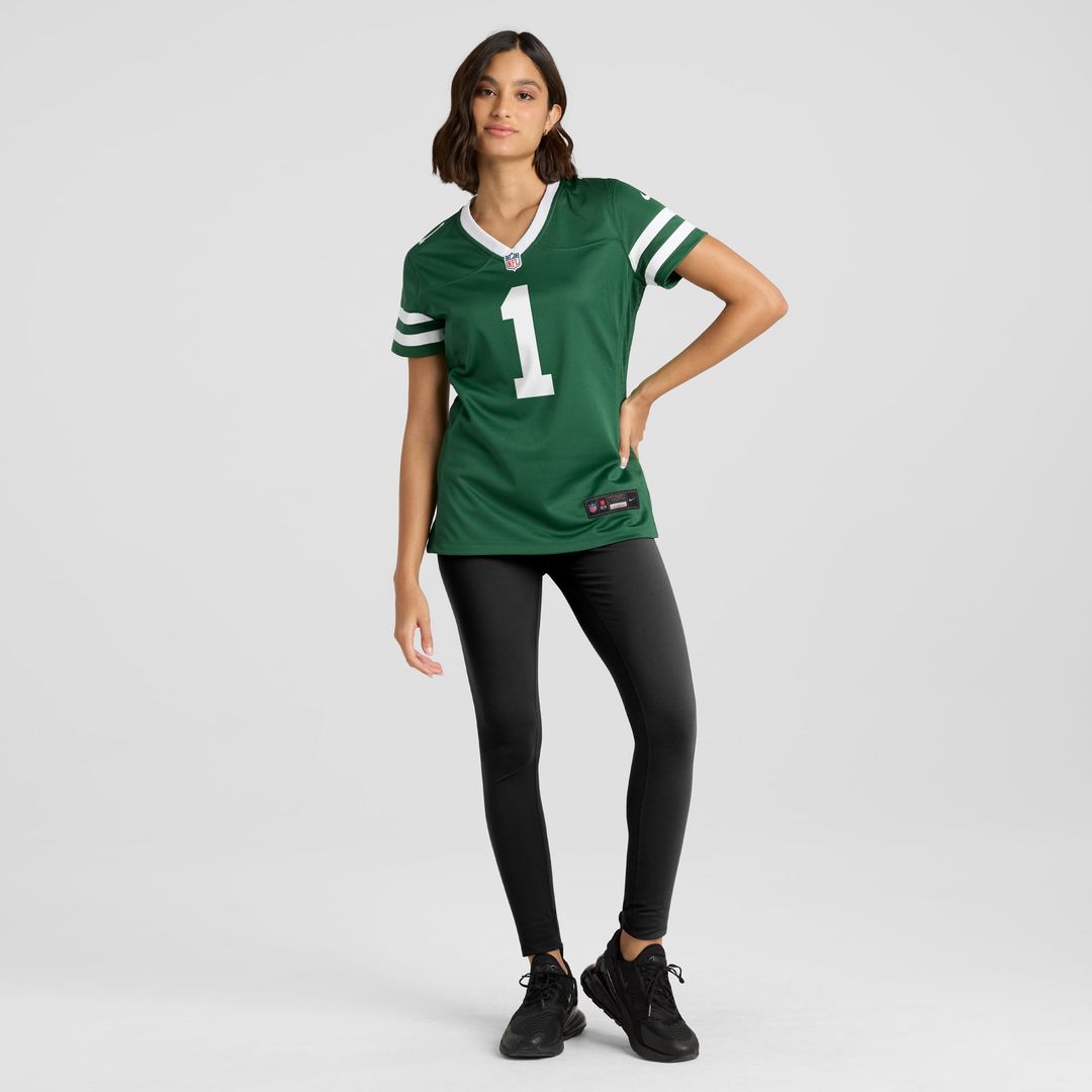 Women's Nike New York Jets Legacy Green #1 Mom Game NFL Jersey