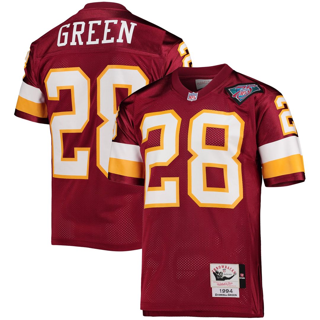 Men's Mitchell & Ness Washington Football Team Darrell Green Burgundy 1994 Authentic Throwback Retired Player NFL Jersey